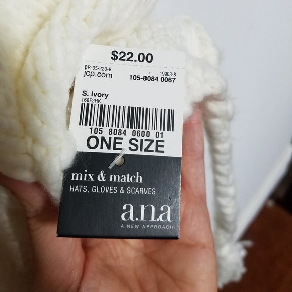 a.n.a A New Approach Ivory Knit Hat with Braids - Picture 3 of 3